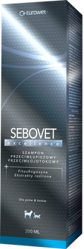 Eurowet Sebovet Excellence Szampon Przeciwłupieżowy I Przeciwłojotokowy Dla Psów I Kotów 200ml