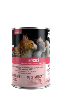 PetRepublic Łosoś Krojone Kawałki W Delikatnym Sosie Dla Kotów Sterylizowanych 400g