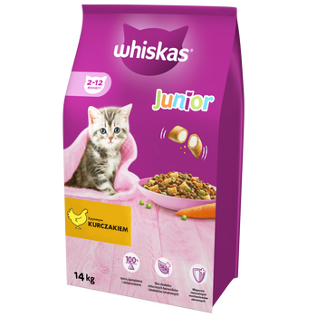 WHISKAS Karma Sucha Dla Kociąt Junior Z Kurczakiem 14kg