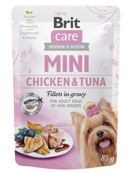 Brit Care Mini Pouch Filety W Sosie Z Kurczakiem I Tuńczykiem 85g