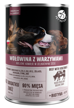 PetRepublic Wołowina Z Warzywami Krojone Kawałki W Delikatnym Sosie 1250g