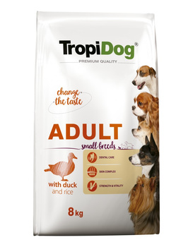 Tropidog Premium Adult Small Breeds Z Kaczką I Ryżem 8kg