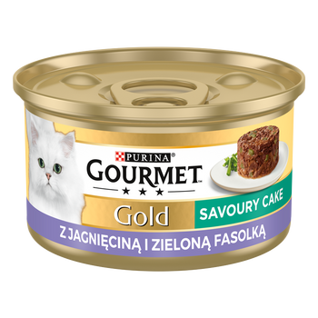 Purina Gourmet Gold Savoury Cake z jagnięciną i zieloną fasolką 85g