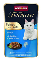 ANIMONDA Cat Vom Feinsten Adult Drób + Filet Z Mintaja Saszetka 85g