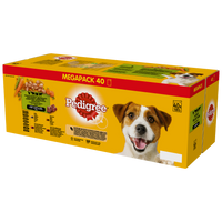 Pedigree Mokra Karma Dla Dorosłych Psów Saszetka Mix Smaków (Z Kurczakiem I Warzywami, Z Wołowiną I Warzywami, Z Indykiem I Marchewką, Z Wołowiną I Jagnięciną) 40x100g