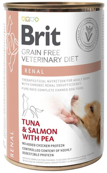 Brit Grain Free Veterinary Diet Dog Renal Tuńczyk, Łosoś I Groszek 400g