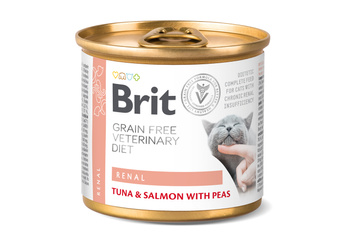 Brit Grain Free Veterinary Diet Cat Renal Tuńczyk, Łosoś I Groszek 200g