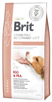 Brit Grain Free Veterinary Diets Dog Renal Jajko Z Groszkiem 12kg