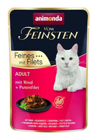 ANIMONDA Cat Vom Feinsten Adult Wołowina + Filet Z Indyka Saszetka 85g