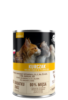 PetRepublic Kurczak Krojone Kawałki W Delikatnym Sosie Dla Kotów Sterylizowanych 400g