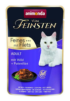 ANIMONDA Cat Vom Feinsten Adult Dziczyzna + Filet Z Indyka Saszetka 85g