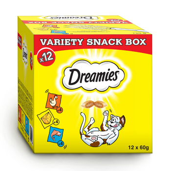 DREAMIES Variety Snack Box Karma Uzupełniająca Dla Kotów (Z Kurczakiem, Z Serem I O Smaku Łososia) - 720g