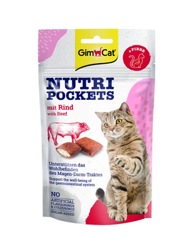 GIMCAT NUTRI POCKETS Przysmak z wołowiną 60g