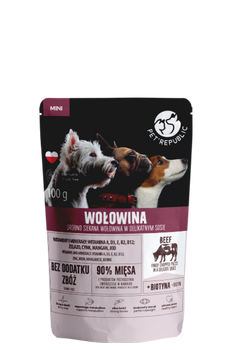 PetRepublic drobno siekane kawałki w delikatnym sosie - wołowina 100g dla psa