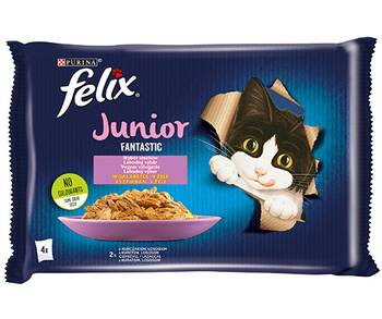 Felix Fantastic Junior W Galaretce Z Kurczakiem I Łososiem 4x85g