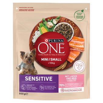 PURINA ONE Mini Delicate Łosoś, ryż - sucha karma dla psa - 800 g